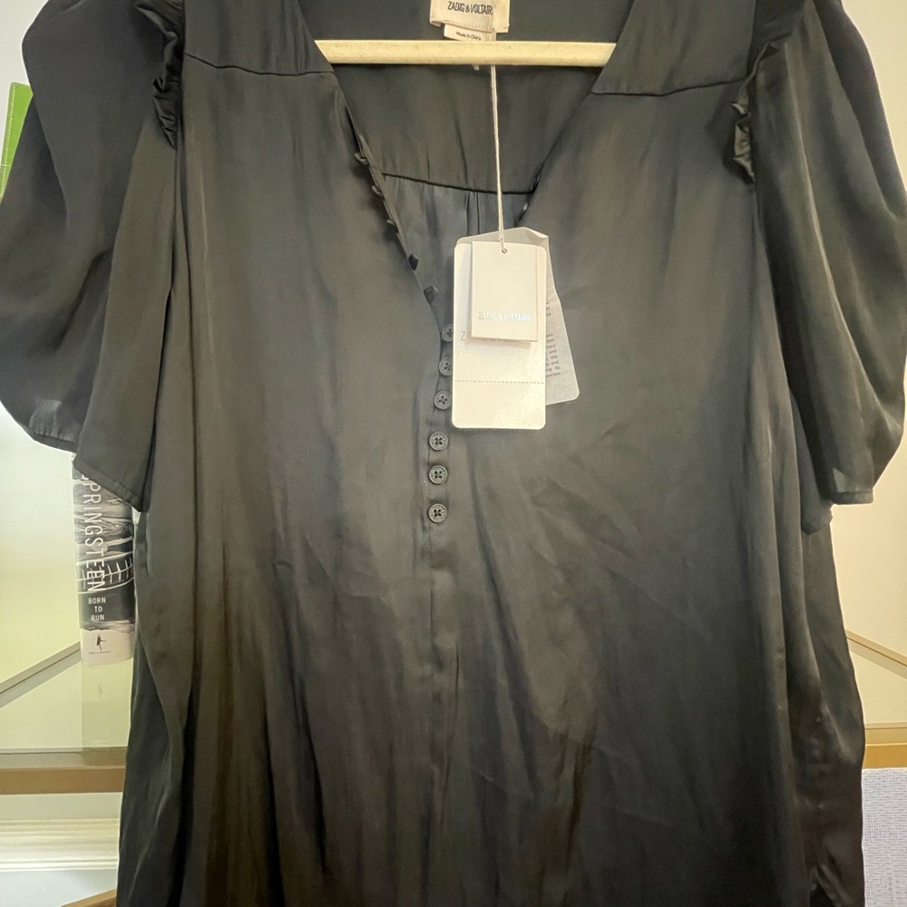 Zadig & Voltaire Black Satin Blouse